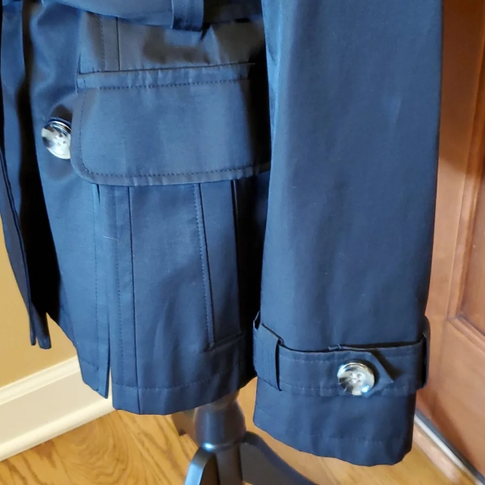 GALLERY JACKET COAT S Black Button Down Belt - Picture 4 of 6